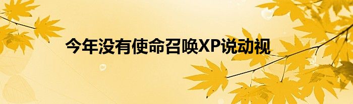 今年没有使命召唤XP说动视