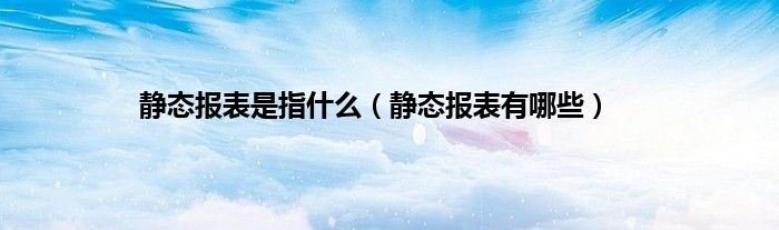 静态报表是指是什么（静态报表有哪些）