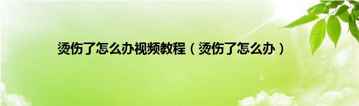 烫伤了怎么办视频教程（烫伤了怎么办）