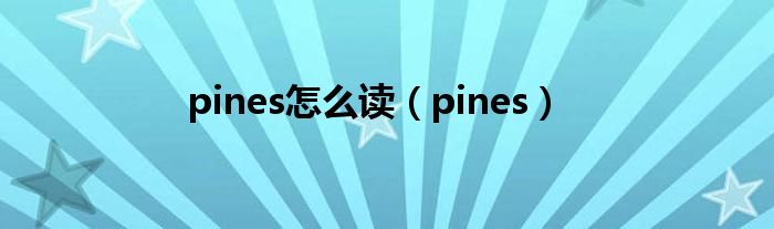 pines怎么读（pines）