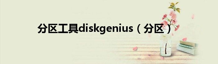 分区工具diskgenius（分区）