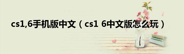 cs1,6手机版中文（cs1 6中文版怎么玩）