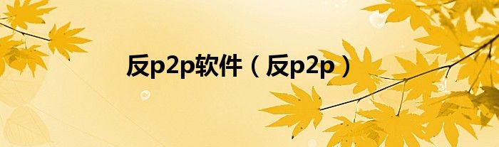 反p2p软件（反p2p）