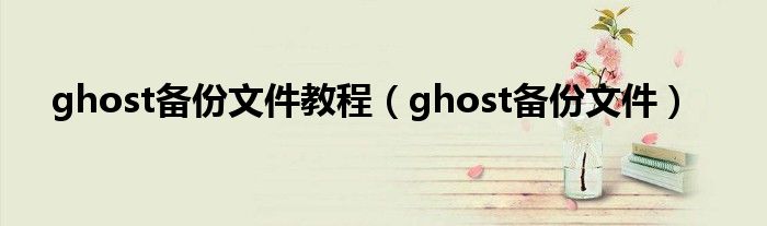 ghost备份文件教程（ghost备份文件）