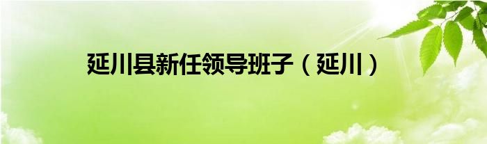 延川县新任领导班子（延川）