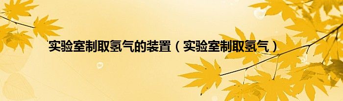 实验室制取氢气的装置（实验室制取氢气）