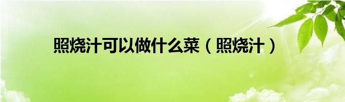 照烧汁可以做是什么菜（照烧汁）