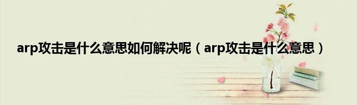 arp攻击是是什么意思如何解决呢（arp攻击是是什么意思）