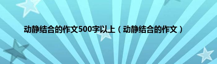 动静结合的作文500字以上（动静结合的作文）