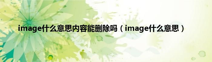 image是什么意思内容能删除吗（image是什么意思）