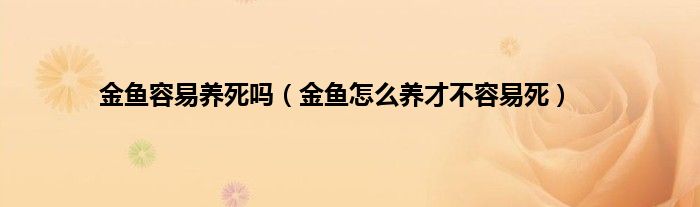 金鱼容易养死吗（金鱼怎么养才不容易死）