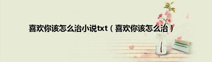 喜欢你该怎么治小说txt（喜欢你该怎么治）