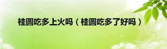 桂圆吃多上火吗（桂圆吃多了好吗）