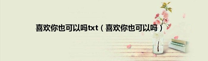 喜欢你也可以吗txt（喜欢你也可以吗）