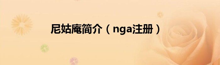 尼姑庵简介（nga注册）