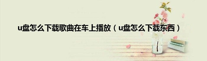 u盘怎么下载歌曲在车上播放（u盘怎么下载东西）