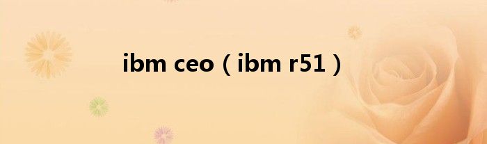 ibm ceo（ibm r51）