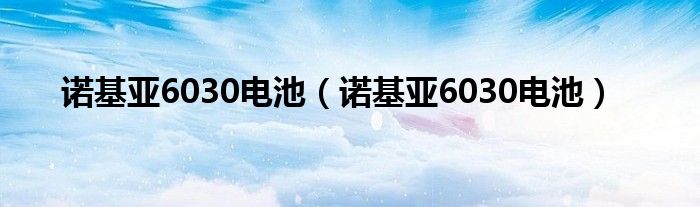 诺基亚6030电池（诺基亚6030电池）