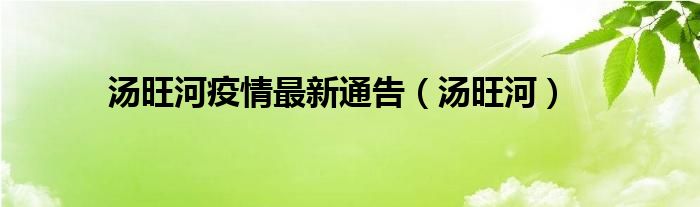 汤旺河疫情最新通告（汤旺河）