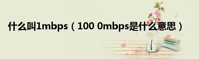 是什么叫1mbps（100 0mbps是是什么意思）