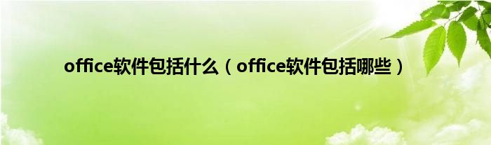 office软件包括是什么（office软件包括哪些）