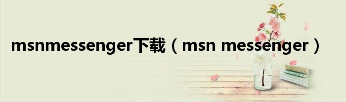 msnmessenger下载（msn messenger）