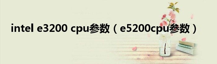 intel e3200 cpu参数（e5200cpu参数）