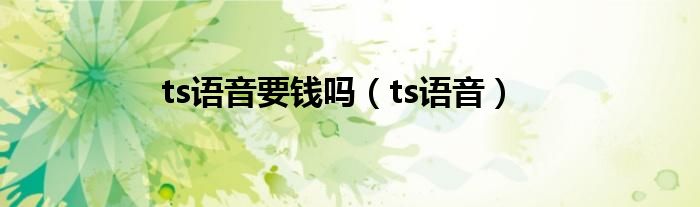 ts语音要钱吗（ts语音）