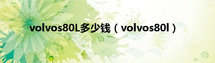 volvos80L多少钱（volvos80l）