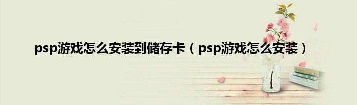 psp游戏怎么安装到储存卡（psp游戏怎么安装）