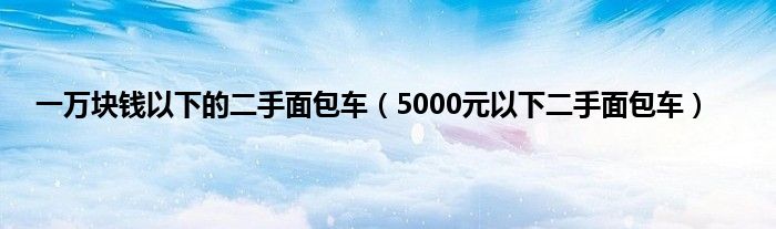 一万块钱以下的二手面包车（5000元以下二手面包车）