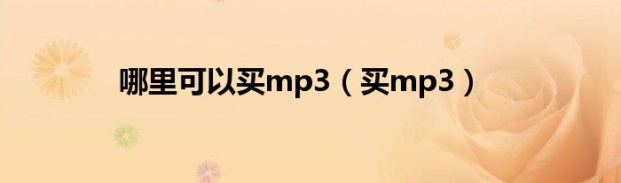 哪里可以买mp3（买mp3）