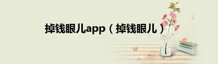 掉钱眼儿app（掉钱眼儿）