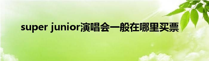 super junior演唱会一般在哪里买票