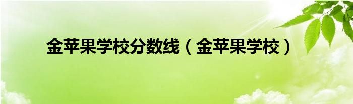 金苹果学校分数线（金苹果学校）