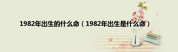 1982年出生的是什么命（1982年出生是是什么命）