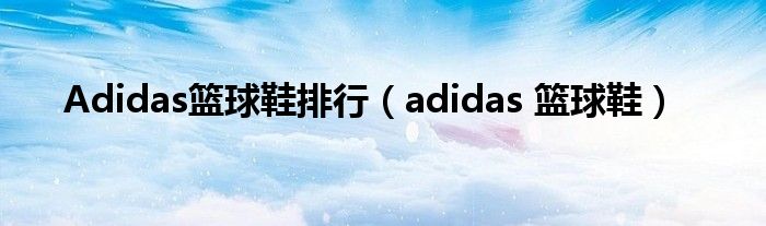 Adidas篮球鞋排行（adidas 篮球鞋）