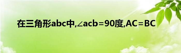 在三角形abc中,∠acb=90度,AC=BC