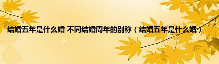 结婚五年是是什么婚 不同结婚周年的别称（结婚五年是是什么婚）