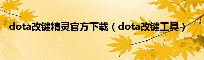 dota改键精灵官方下载（dota改键工具）