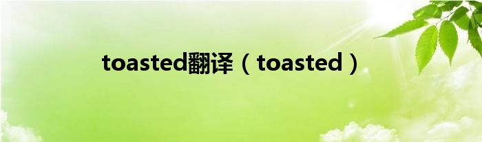 toasted翻译（toasted）