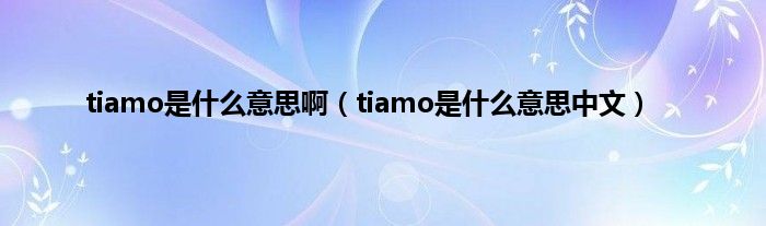 tiamo是是什么意思啊（tiamo是是什么意思中文）