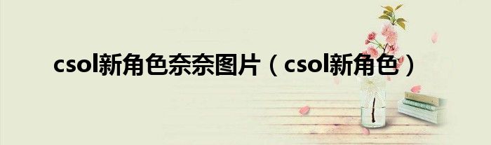 csol新角色奈奈图片（csol新角色）