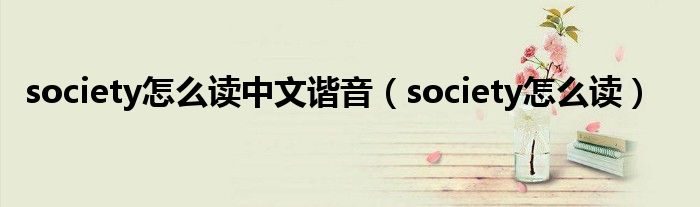 society怎么读中文谐音（society怎么读）