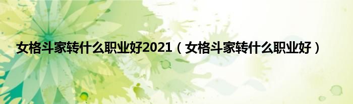 女格斗家转是什么职业好2021（女格斗家转是什么职业好）