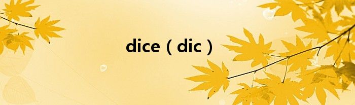 dice（dic）