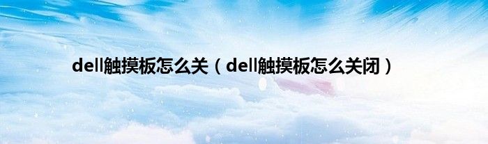 dell触摸板怎么关（dell触摸板怎么关闭）