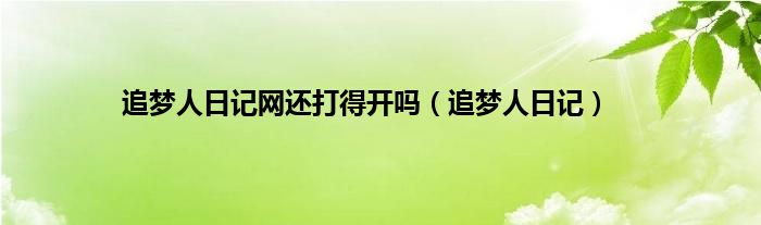 追梦人日记网还打得开吗（追梦人日记）