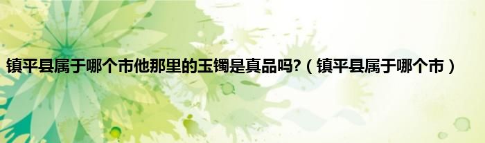 镇平县属于哪个市他那里的玉镯是真品吗?（镇平县属于哪个市）