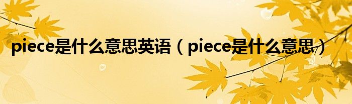 piece是是什么意思英语（piece是是什么意思）